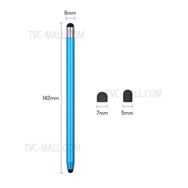 [4pcs] Universal 2-in-1 Sensitive Touchscreen Stylus Pens for Tablet and Smartphones with Capacitive Screen - Black / Baby Blue