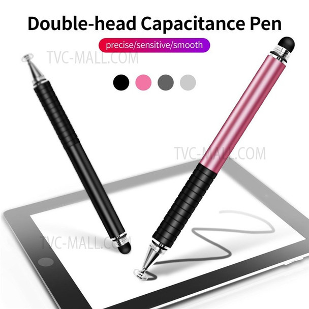 Portable Universal Stylus Pen Touch Screen Double-head Smooth Sensitive Capacitive Pen for Phone Tablet - Black