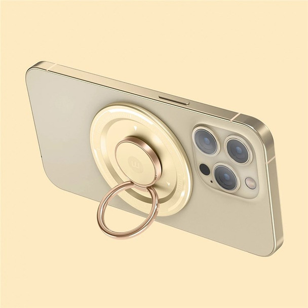 MOMAX MAG RING PS8 Aluminum Alloy Magnetic Ring Kickstand with Magnetizer for iPhone 12 - 13 Series - Champagne Gold