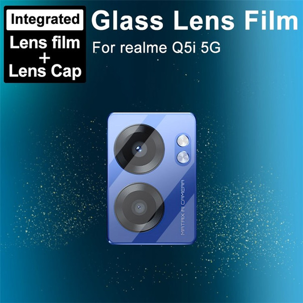 IMAK For Realme Q5i 5G/V23 5G Camera Lens Protector Scratch-resistant Tempered Glass Lens Film + Acrylic Lens Cap