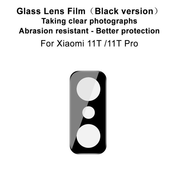 IMAK For Xiaomi 11T Pro 5G/11T 5G Well Protection Tempered Glass Camera Lens Protector HD Clear Scratch Resistant Lens Film (Black Version)