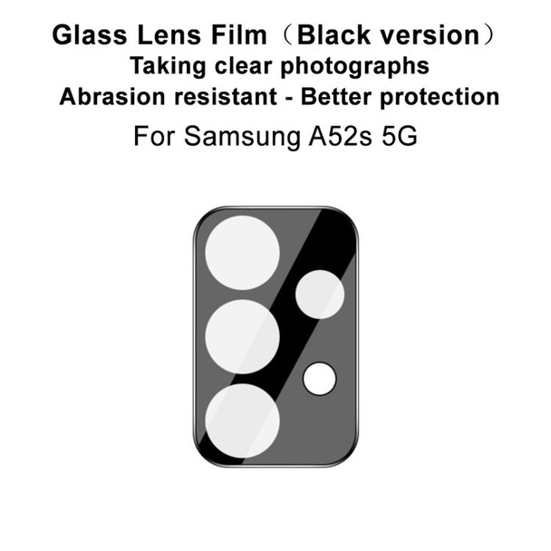 IMAK For Samsung Galaxy A52s 5G/A52 4G/5G/A72 4G/5G Camera Lens Protector High Definition Tempered Glass Anti-Scratch Film (Black Version)