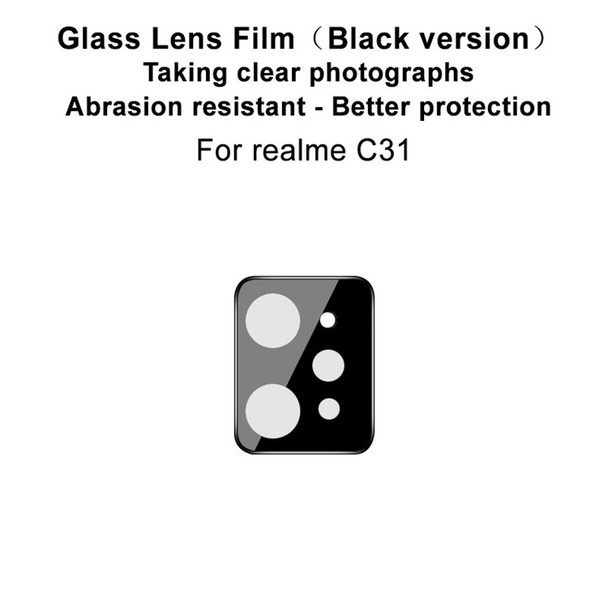 IMAK For Realme C31 4G Tempered Glass Camera Lens Protector HD Clear Scratch Resistant Lens Film (Black Version)