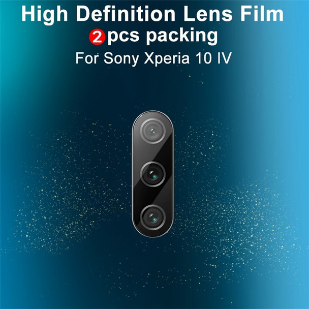 IMAK 2Pcs / Pack Lens Protector for Sony Xperia 10 IV 5G, Scratch Resistant HD Clear Tempered Glass Lens Film