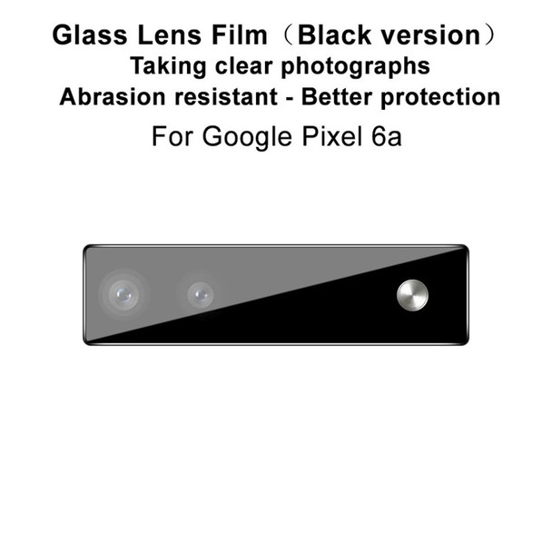 IMAK For Google Pixel 6a Camera Lens Protector Tempered Glass Wear-resistant Anti-scratch Bubble-free Film (Black Version)