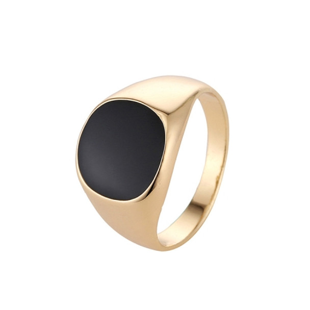 Europe and America Men Classic Alloy High Polished Drip Oil Style Ring, Size: 9, Diameter: 19mm, Perimeter: 59.8mm(Gold)
