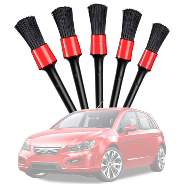 5 Pcs Car Detailing Brush Cleaning Natural Boar Hair Brushes Auto Detail Tools Products Wheels Dashboard
