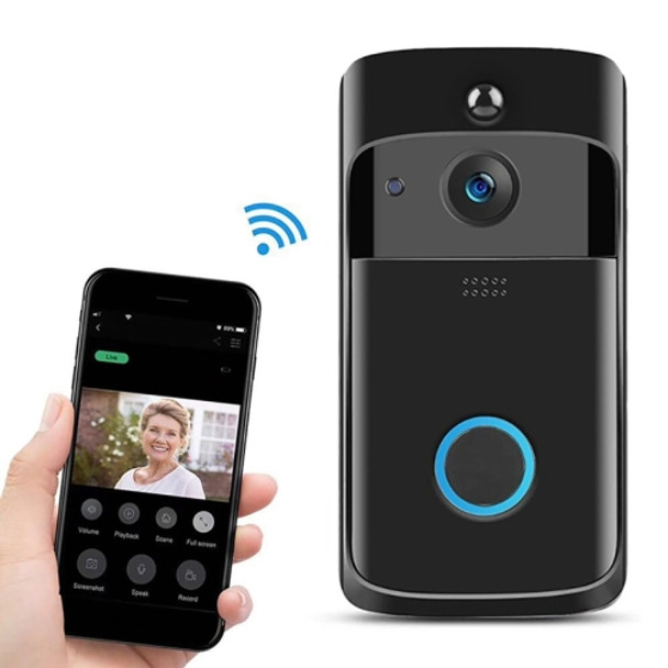 M4 720P Smart WIFI Ultra Low Power Video PIR Visual Doorbell with 3 Battery Slots, Support Mobile Phone Remote Monitoring & Night Vision & 166 Degree Wide-angle Camera Lens (Black)