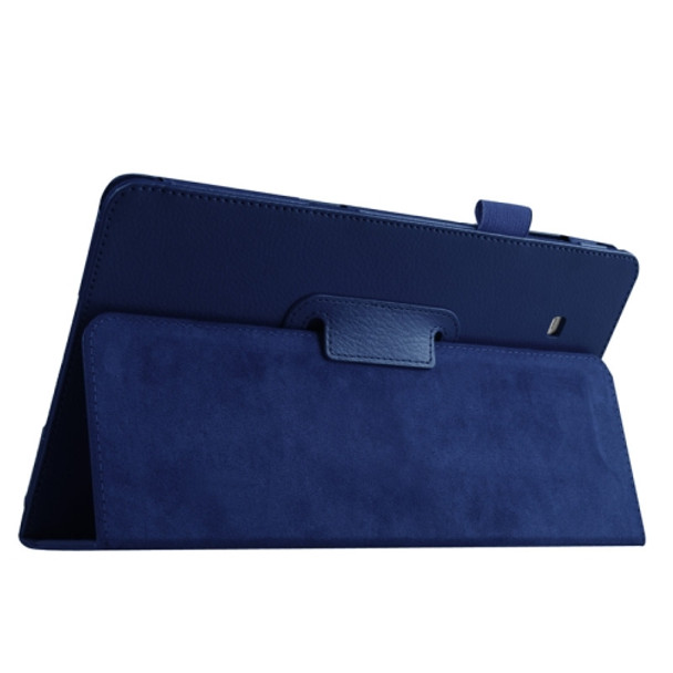 Litchi Texture Leather Case with Holder for Galaxy Tab E 9.6 / T560 / T561(Dark Blue)
