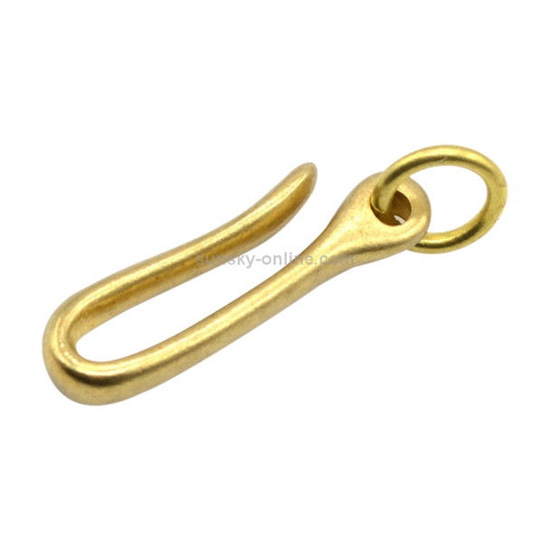 Retro Solid Brass Key Chain Key Ring Belt U Hook Wallet Chain Fish Hook, Length:4.8cm with Copper Rin(Brass)
