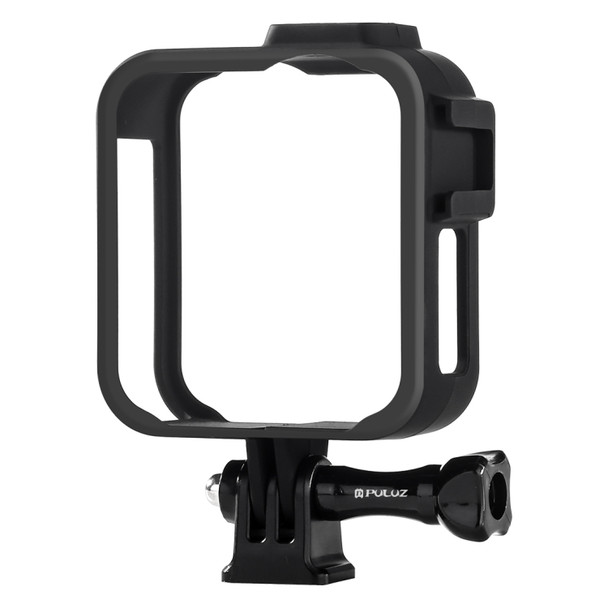 PULUZ ABS Plastic Shockproof Side Frame Mount Protective Case with Base & Long Screw for GoPro Max(Black)