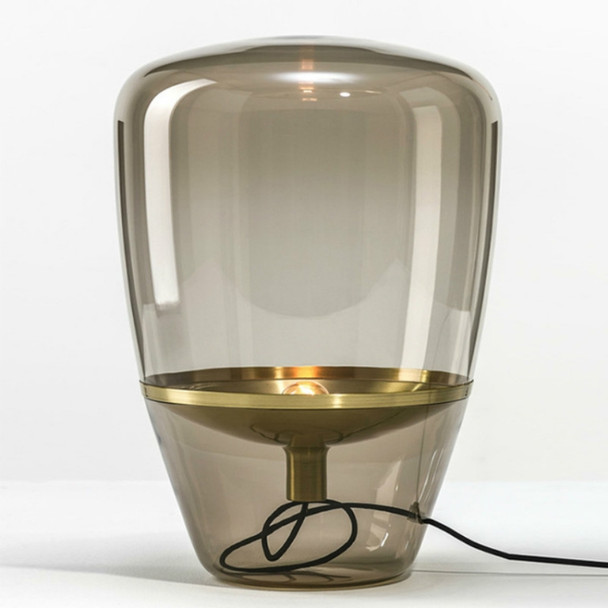 Postmodern Minimalist Creative Dining Table Retro Designer Living Room Study Glass Table Lamp, CN Plug, Size:S