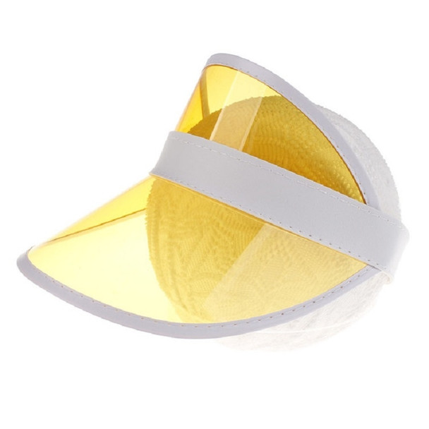 2 PCS PVC Outdoor Transparent Sun Hat Visor Cap for Male / Female(Children's Yellow)