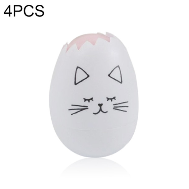 4 PCS Creative Cartoon Animal Egg Correction Tape Student Stationery School Supplies(White Cat)