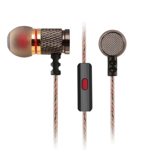 KZ EDR1 3.5mm Rear Mesh Design In-Ear Style Wire Control Earphone, For iPhone, iPad, Galaxy, Huawei, Xiaomi, LG, HTC and Other Smart Phones(Gold)
