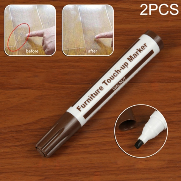 2 PCS Furniture Scratch Filler Repair Marker Pen, Size: 13.3x2cm(Walnut)