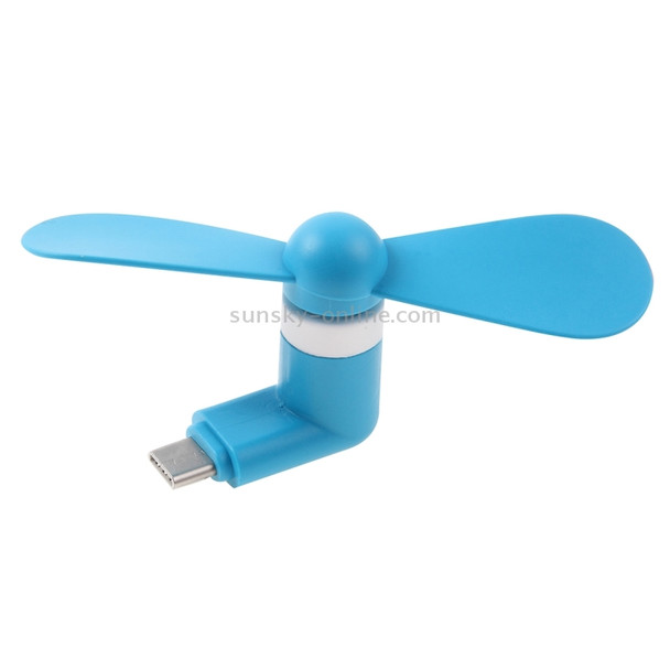 Fashion USB 3.1 Type-C Port Mini Fan with Two Leaves, For Mobile Phone with OTG Function(Blue)