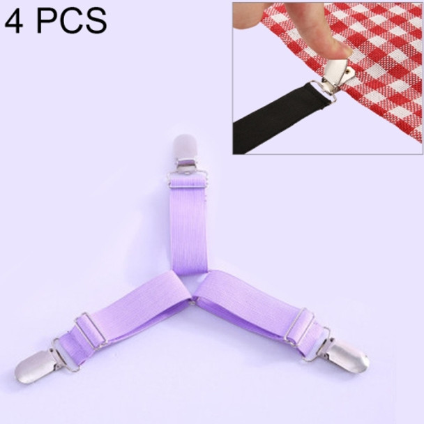 4 PCS  Adjustable Bedspread Tablecloth Curtain Sofa Cover Holder Tent Metal Fixed Clips(Purple)