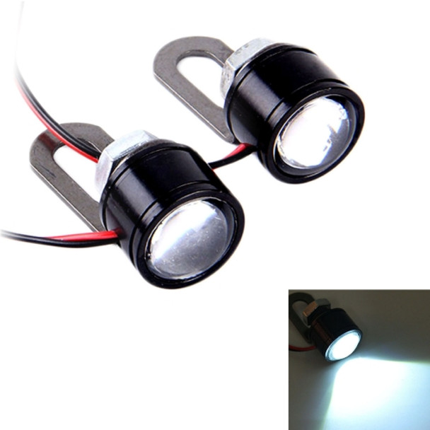 2 PCS 12V 3W Eagle Eyes LED Light For Motorcycle ?Wire Length: 45cm(White Light)