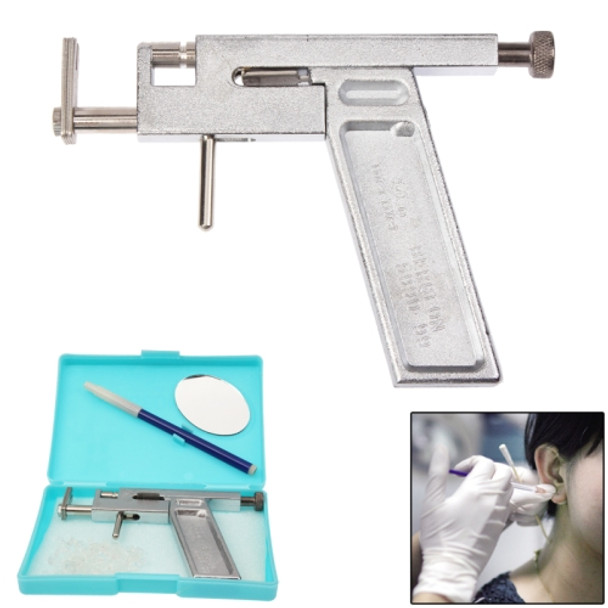 Professional Ear Piercing Gun with Mirror(Silver)