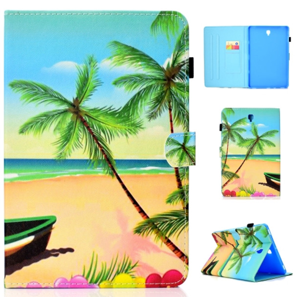 For Galaxy Tab S4 10.5 T830 Colored Drawing Stitching Horizontal Flip Leather Case, with Holder & Card Slots(Sandbeach)