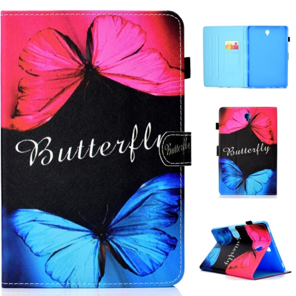 For Galaxy Tab S4 10.5 T830 Colored Drawing Stitching Horizontal Flip Leather Case, with Holder & Card Slots(Butterfly Love)