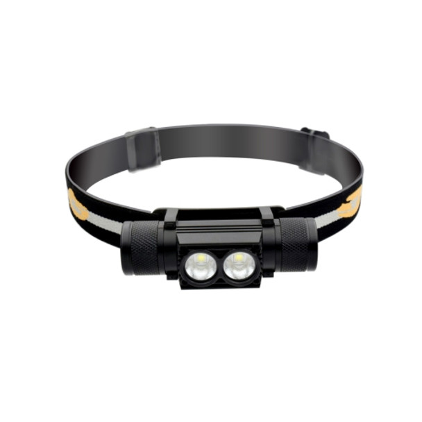 D25 10W 2 x XML-2 IPX6 Waterproof Headband Light, 2400 LM USB Charging Adjustable Outdoor LED Headlight