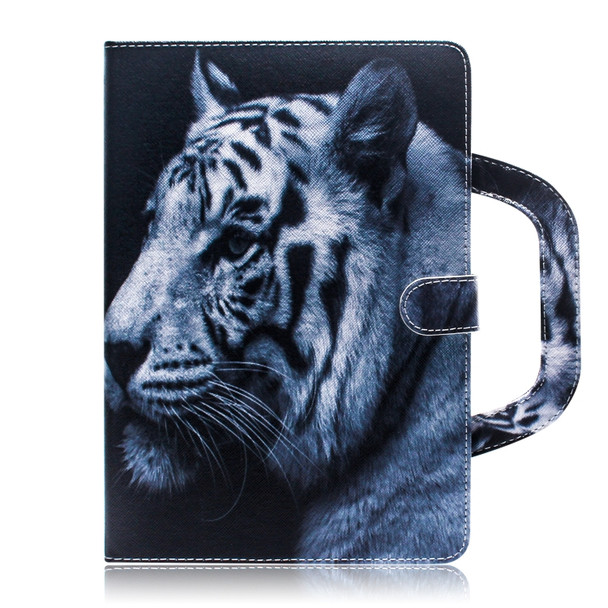 White Tiger Pattern Horizontal Flip Leather Case for Amazon Kindle Fire HD 8 2015/2016/2017/2018, with Holder & Card Slot & Wallet