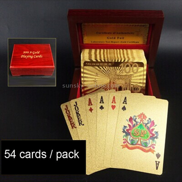 Creative Frosted Golden 100 Euro Back Texture Plastic From Vegas to Macau Playing Cards Texas Poker with Wooden Gift Box