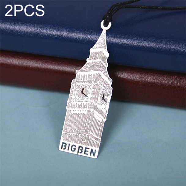 2 PCS Classic Architectural Historical Sites Metal Bookmarks Office Supplies(London Big Bell)