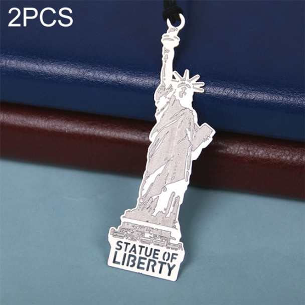 2 PCS Classic Architectural Historical Sites Metal Bookmarks Office Supplies(Statue of Liberty)