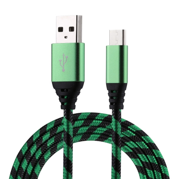 1m USB to USB-C / Type-C Nylon Weave Style Data Sync Charging Cable, for Galaxy S8 & S8 + / LG G6 / Huawei P10 & P10 Plus / Oneplus 5 and other Smartphones (Green)