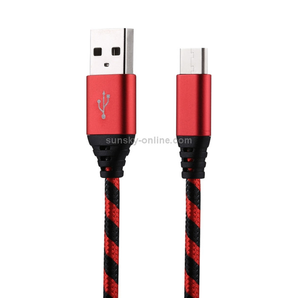1m USB to USB-C / Type-C Nylon Weave Style Data Sync Charging Cable, for Galaxy S8 & S8 + / LG G6 / Huawei P10 & P10 Plus / Oneplus 5 and other Smartphones (Red)