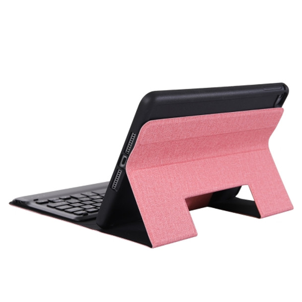 K04B Bluetooth 3.0 Ultra-thin One-piece Bluetooth Keyboard Leather Case for iPad mini 5, with Pen Slot & Holder (Pink)