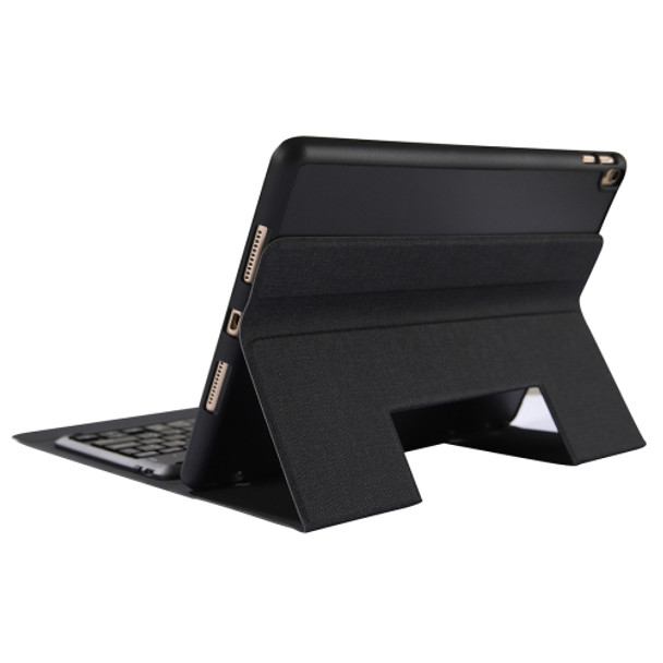 K05B Bluetooth 3.0 Ultra-thin One-piece Bluetooth Keyboard Leather Case for iPad Air / Pro 10.5 inch (2019), with Pen Slot & Holder (Black)