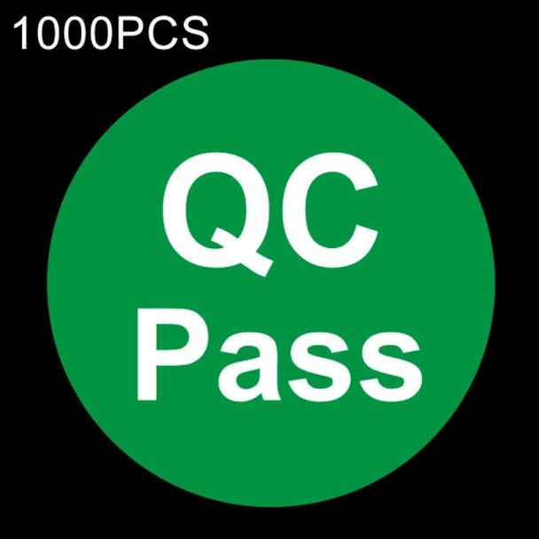 1000 PCS Round Shape QC Pass Sticker QC Pass Label (Green)