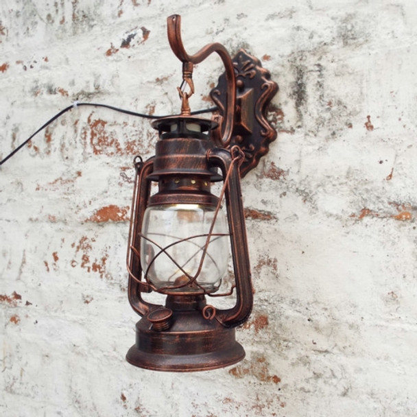 Vintage Kerosene Wrought Iron Decoration Lamp Restaurant Corridor Wall Light(Red Bronze)