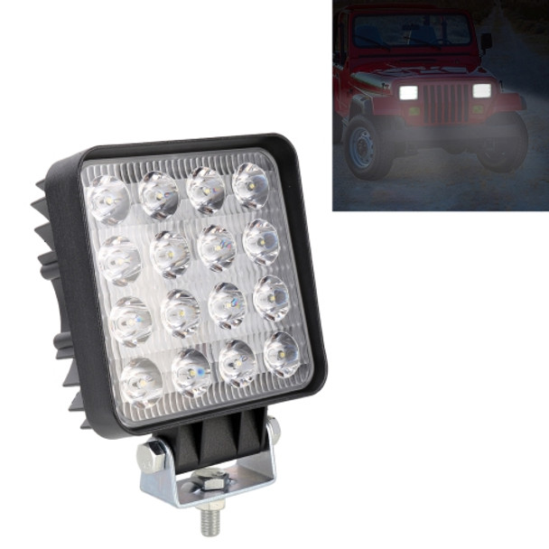 48W Bridgelux 4000lm 16 LED White Light Floodlight Engineering Lamp / Waterproof IP67 SUVs Light, DC 10-30V(Black)