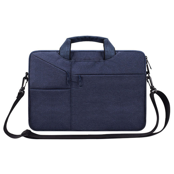 ST02S Waterproof Tear Resistance Hidden Portable Strap One-shoulder Handbag for 15.6 inch Laptops, with Suitcase Belt(Navy Blue)