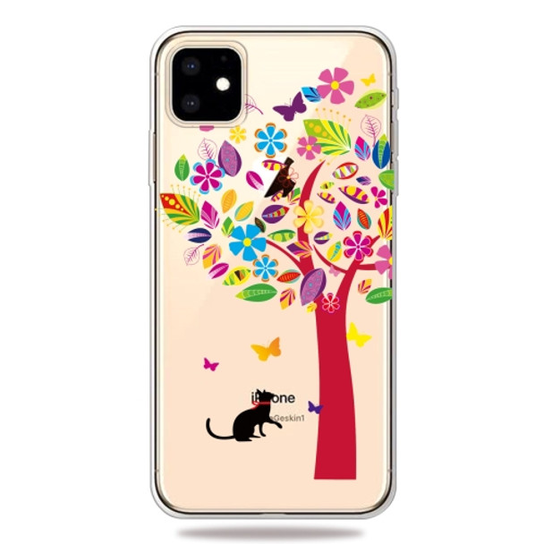 Fashion Soft TPU Case 3D Cartoon Transparent Soft Silicone Cover Phone Cases For iPhone 11(Colour Tree)