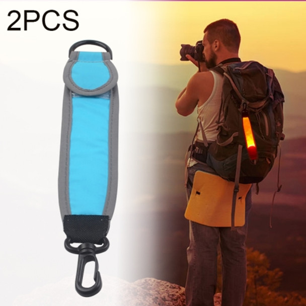 2 PCS Outdoor Backpack Reflective Strap Field Distress Signal Light(Blue)