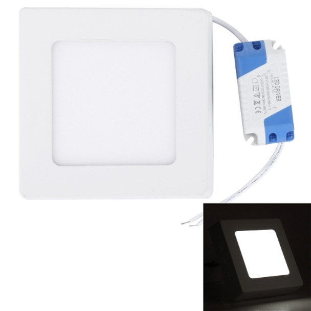 6W Square LED Surface Panel Light with LED Driver, 12cm 30 LEDs SMD 2835 6500K, AC 85-265V