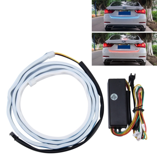 1.5m Car Auto Waterproof Universal Four Color Rear Flowing Light Tail Box Lights with Tail Light Controller, Ice Blue Light Driving Light, White Light Reversing Light, Red Light Brake Light, Yellow Light Turn Signal Light, LED Lamp Strip Tail Decorat