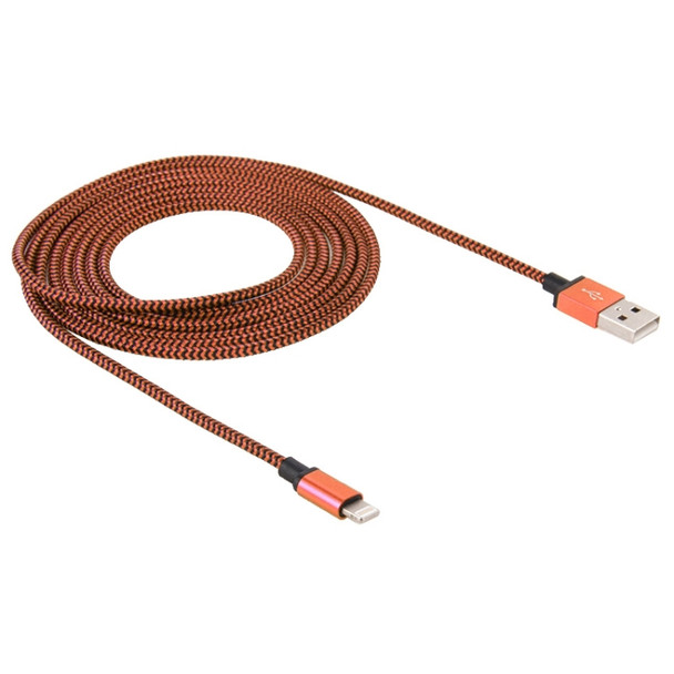 1m Current Can Pass 2A Woven Style USB Sync Data / Charging Cable, For iPhone XR / iPhone XS MAX / iPhone X & XS / iPhone 8 & 8 Plus / iPhone 7 & 7 Plus / iPhone 6 & 6s & 6 Plus & 6s Plus / iPad(Orange)