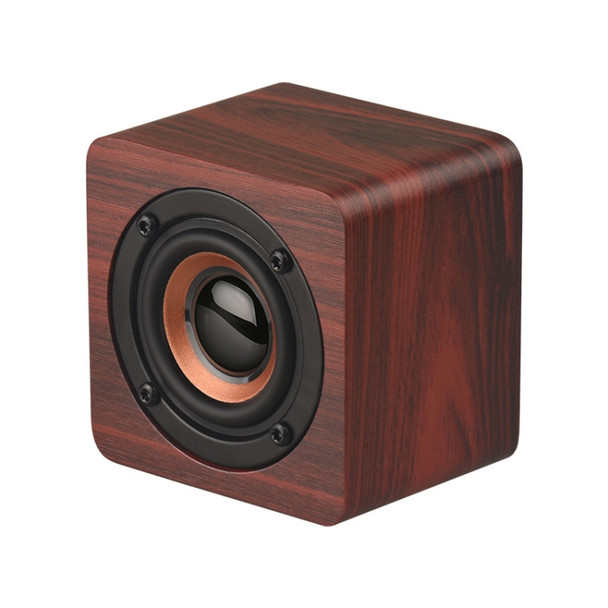 Q1 Wooden Mini Portable Mega Bass Wireless Bluetooth Speaker (Red)