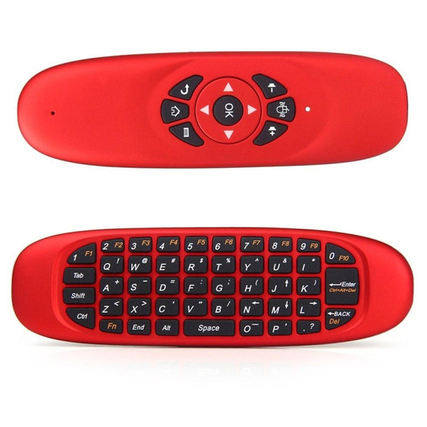 C120 2.4G Mini Keyboard Wireless Remote Mouse with 3-Gyro & 3-Gravity Sensor for PC / HTPC / IPTV / Smart TV and Android TV Box etc(Red)