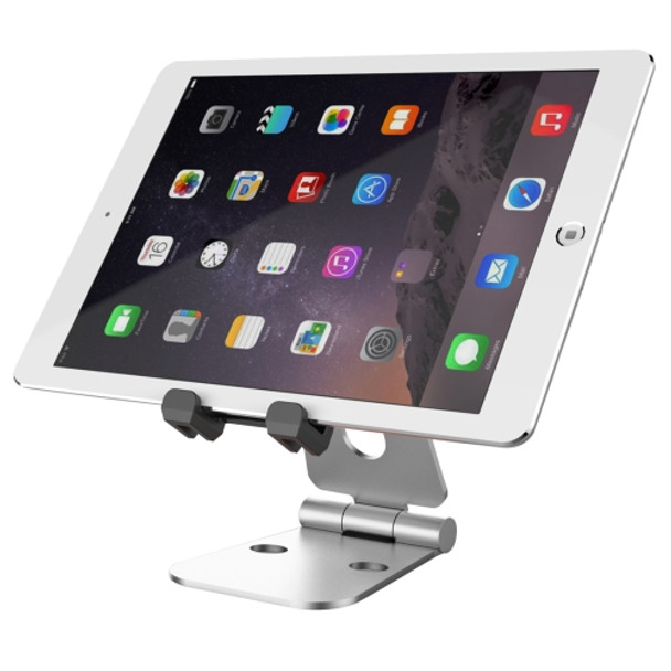Universal Aluminum Alloy Foldable Adjustable Holder Stand, for iPad, Samsung, Lenovo, Sony, and other Tablet(Silver)
