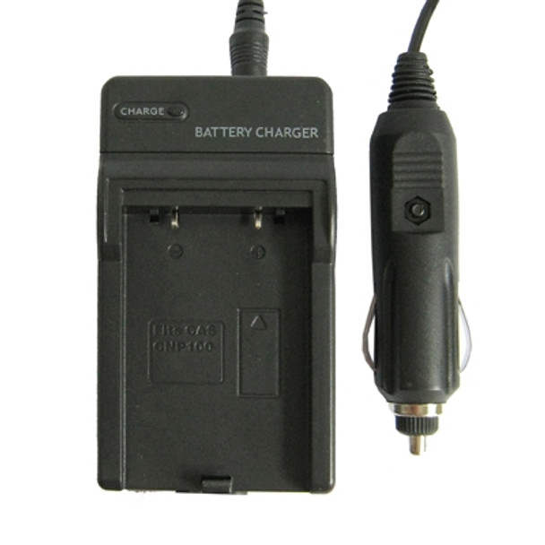 2 in 1 Digital Camera Battery Charger for CASIO CNP100(Black)