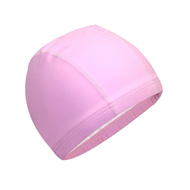 Adult Waterproof PU Coating Stretchy Swimming Cap Keep Long Hair Dry Ear Protection Swim Cap (Pink)
