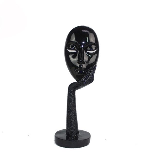 Creative Home Decoration Resin Crafts Decoration Thinker Mask, Size: 12x38cm(Black )